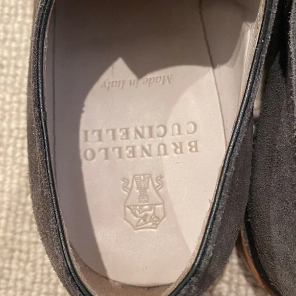 Brunello Cucinelli Dark Gray Suede Oxfords, sz 5.5 - Picture 4 of 11